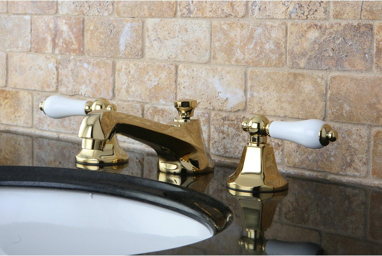 Kingston Brass KS4462PL 8 in. Widespread Bathroom Faucet, Polished Brass