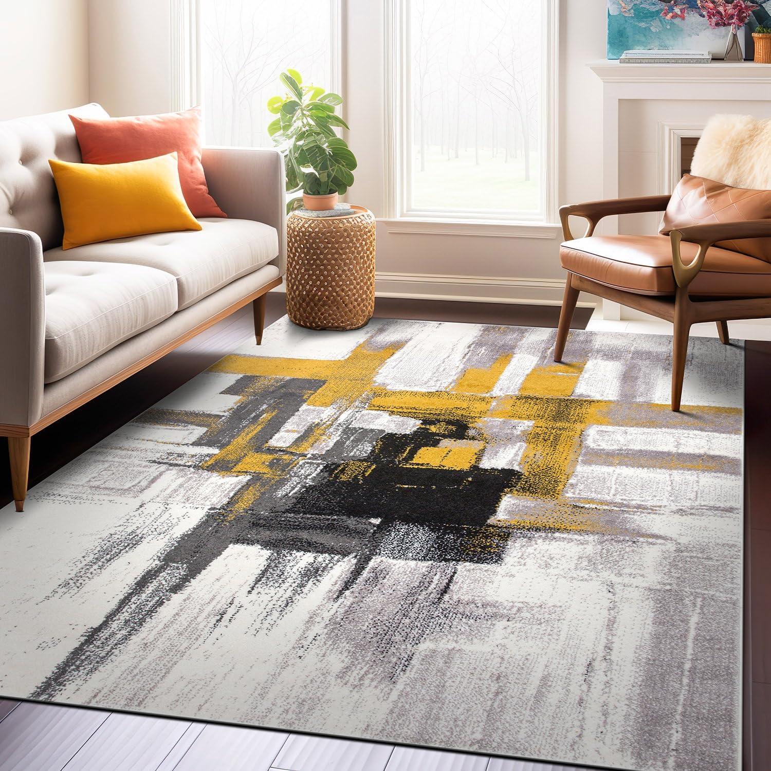 World Rug Gallery Contemporary Modern Abstract Area Rug