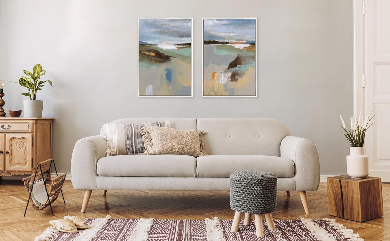 Kate & Laurel All Things Decor (Set of 2) Sylvie Big Sur I and II Framed Canvas Arts by Nikita Jariwala