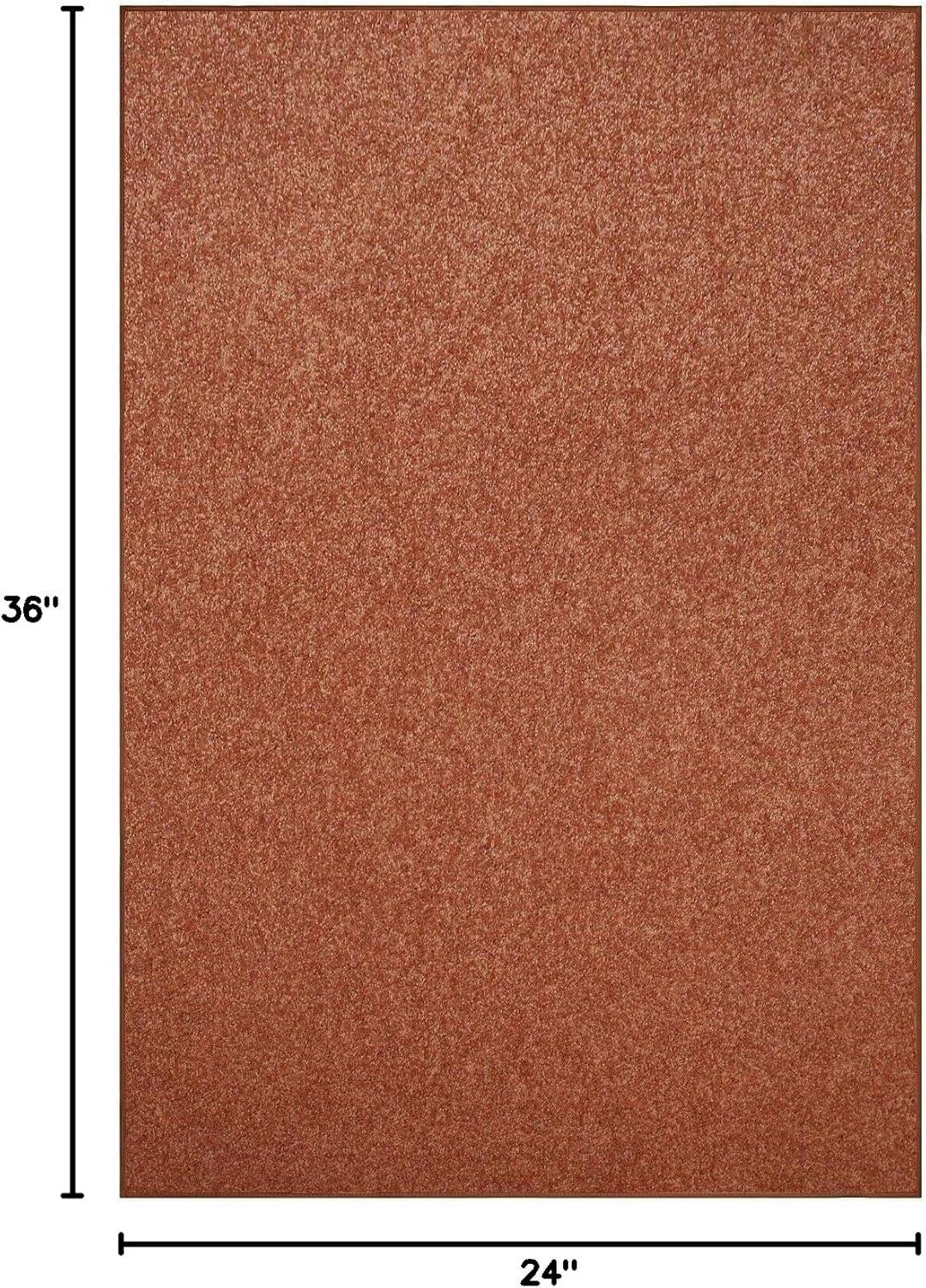 Furnish My Place Modern Plush Pet and Kids Friendly Solid Color Rust Area Rugs, Stain & Fade Resistance, Made in USA, Perfect for Living Room, Dining Room, Bedroom, Playroom and Kidsroom, Event, Wedding Rug