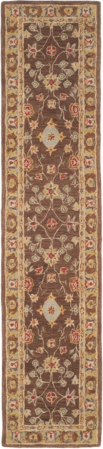 Anatolia Elegance Brown & Gold Hand-Tufted Wool Runner Rug