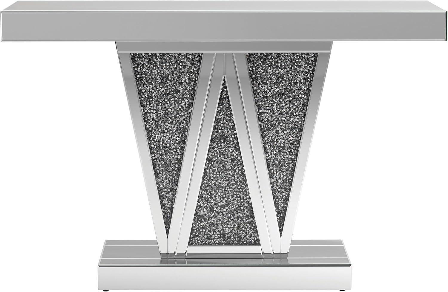 Coaster Crocus Modern Rectangular Glass Console Table Silver