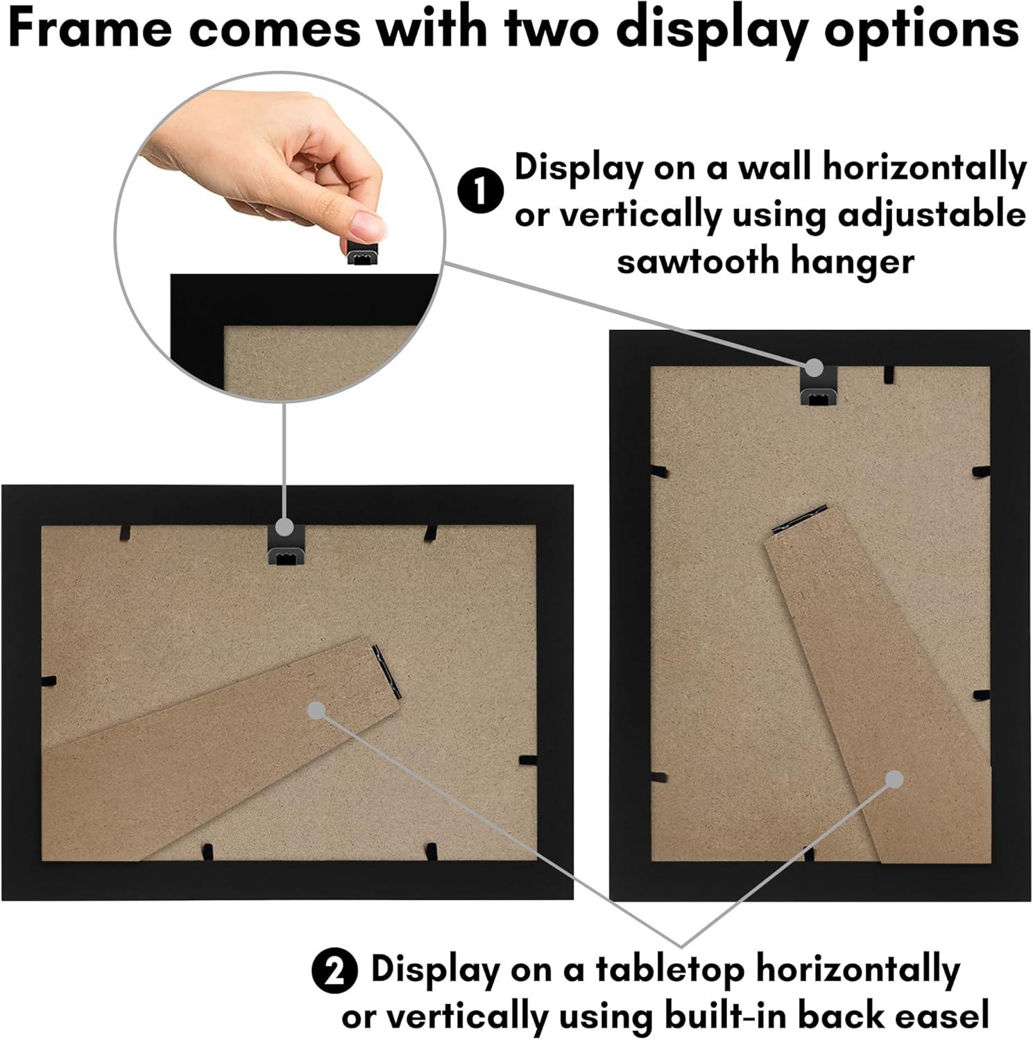 Americanflat 5.5x8.5 Picture Frame with Shatter-Resistant Glass - Gallery Style Frame with Engineered Wood - Signature Collection - Black