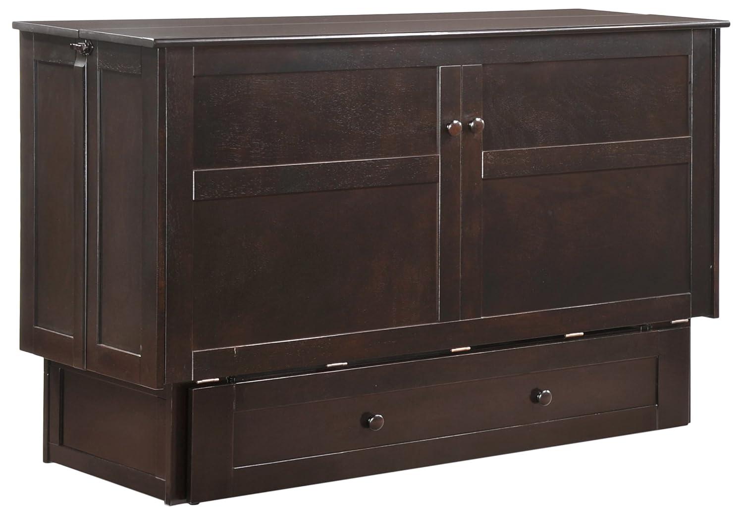 Queen Size Murphy Bed Cabinet with Storage & Charging Ports