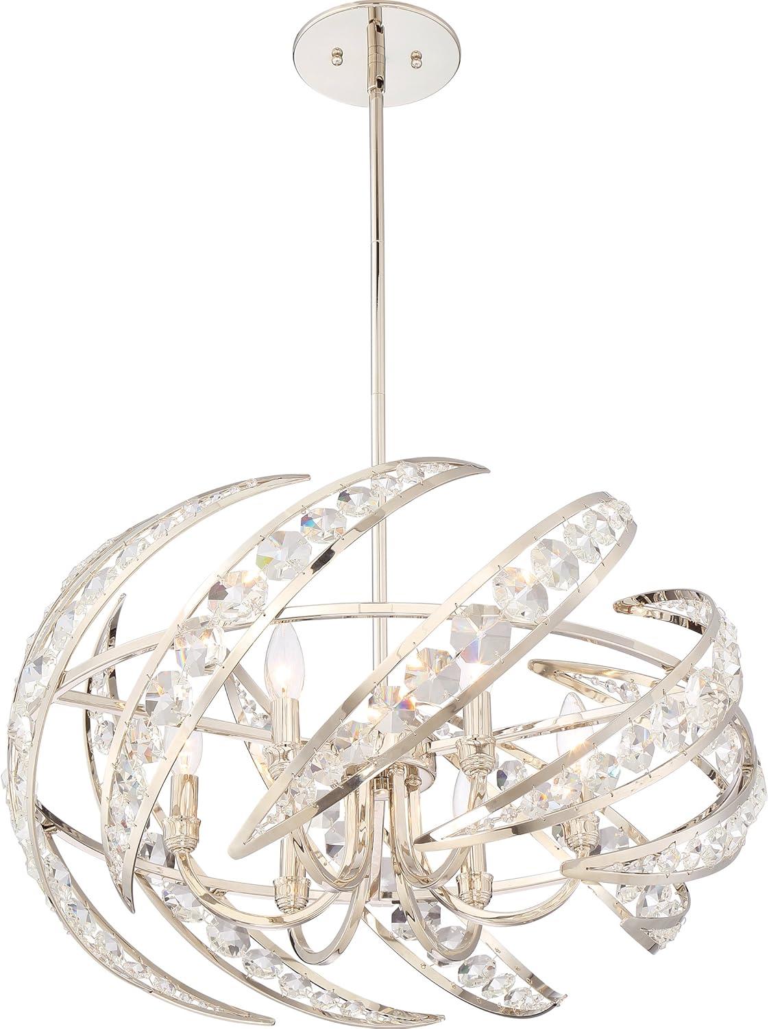 Quoizel Platinum Crescent 6-Light Pendant in Polished Nickel