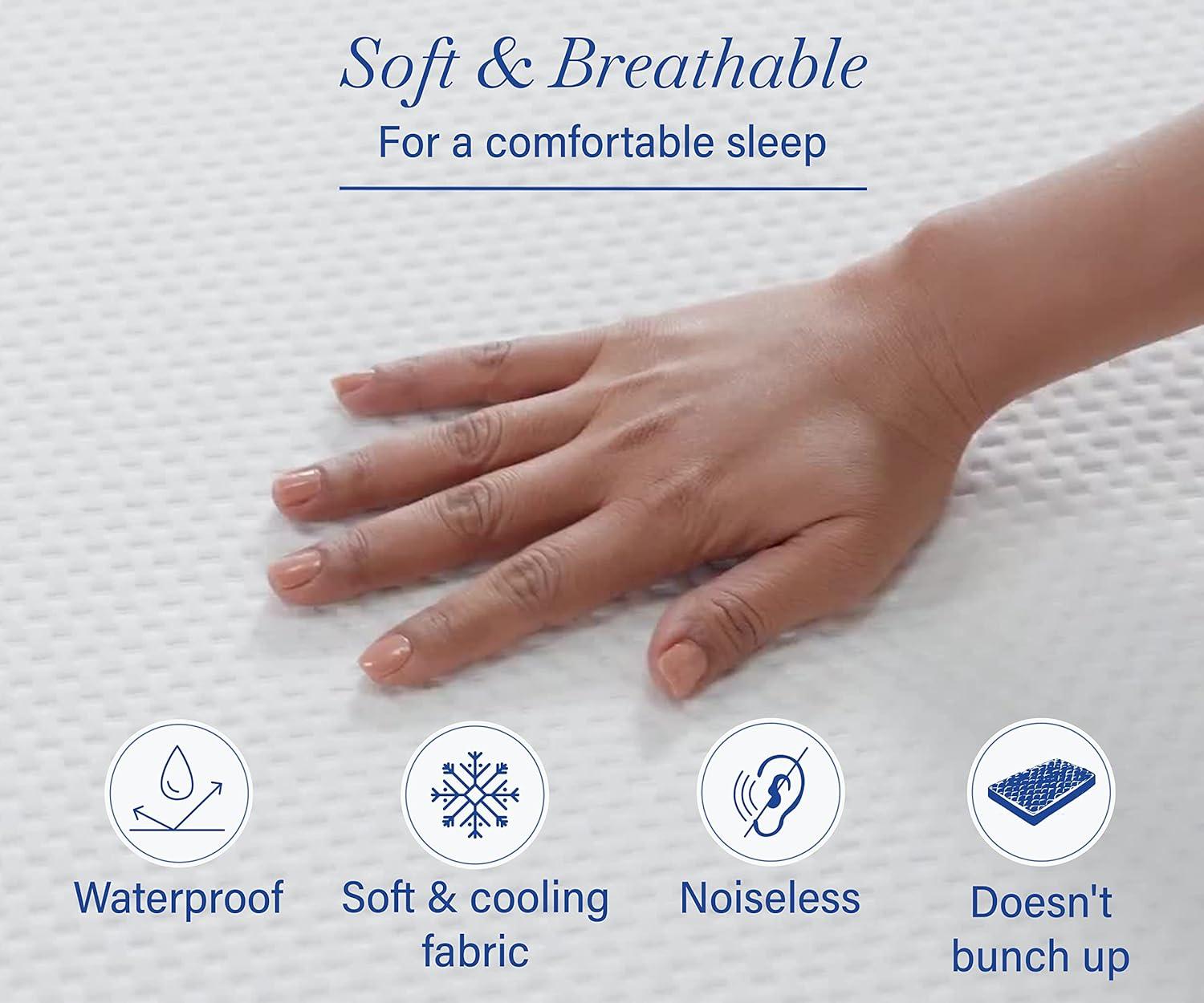 Waterproof Mattress Protector - Noiseless, Machine Washable, Easy-on Fitted Style by California Design Den