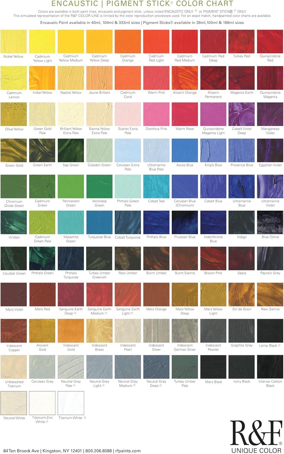 R&F Handmade Paints - Professional Encaustic Paint - Starter Kit, 14 Piece Set