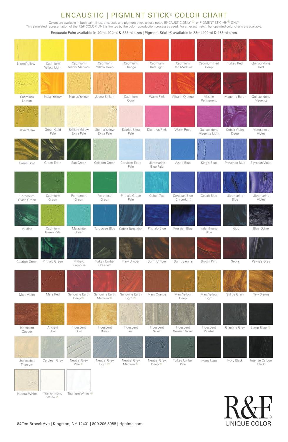 R&F Handmade Paints - Professional Encaustic Paint - Starter Kit, 14 Piece Set