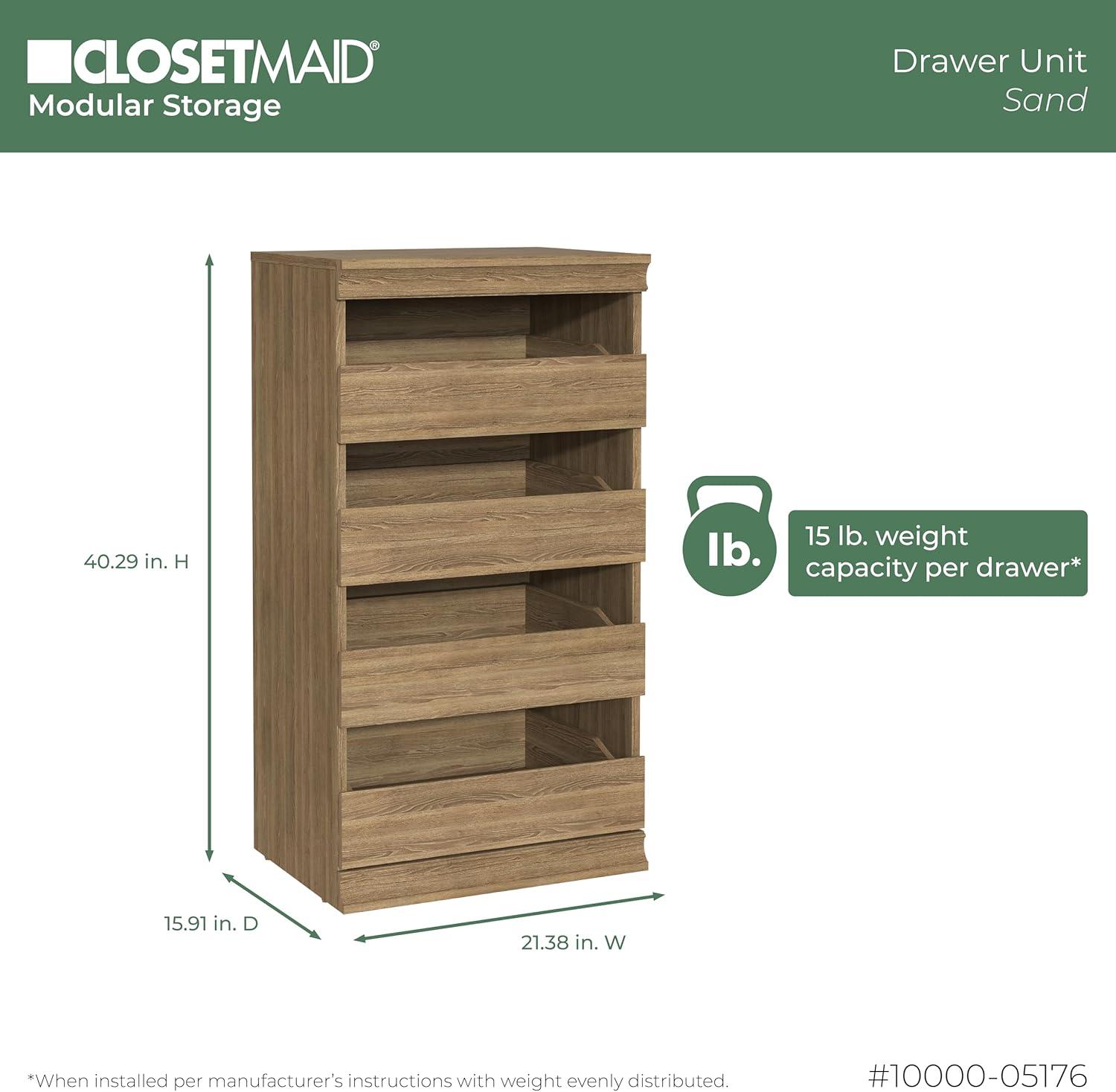 Modular Storage 21.38" W Drawer Unit with 4 Drawers