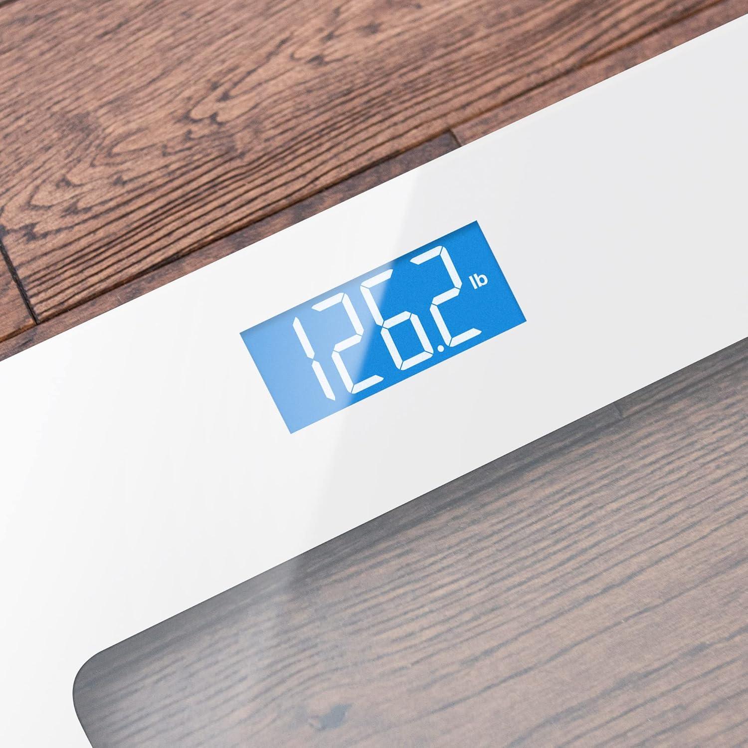 Greater Goods Digital Weight White Bathroom Scale, Accurate Glass Scale, Non-Slip & Scratch Resistant, Body Weight