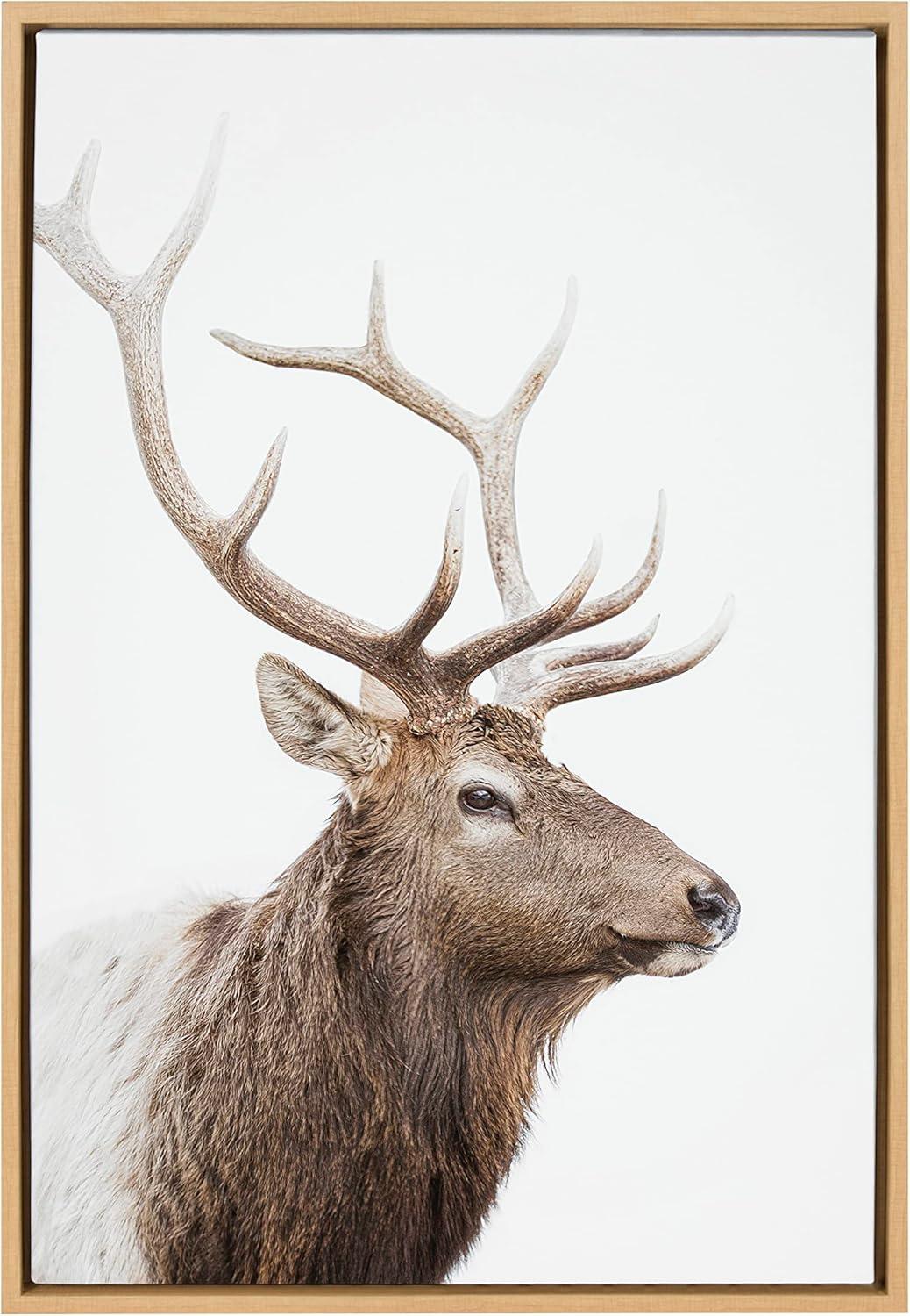 Sylvie Stag Profile Framed Canvas by Amy Peterson Art Studio - Kate & Laurel All Things Decor