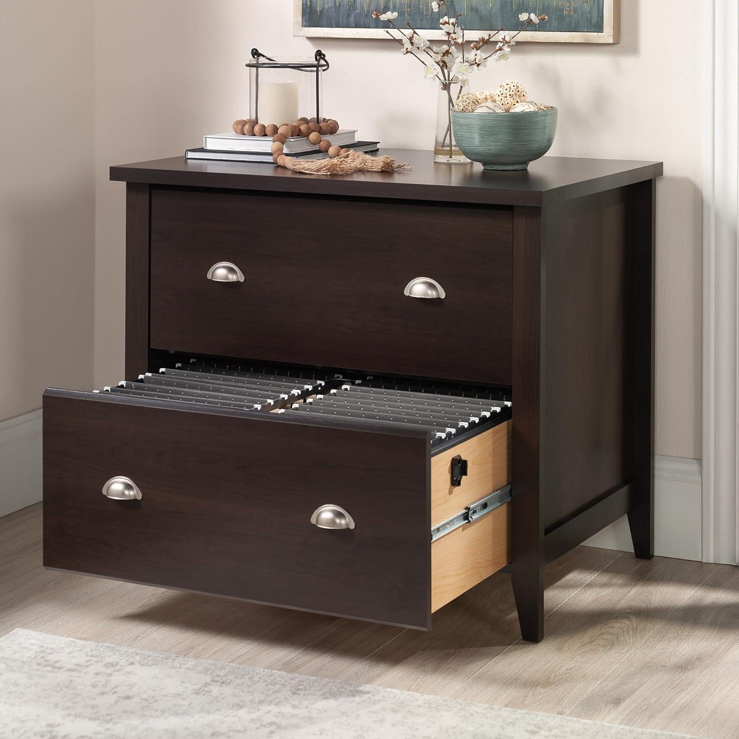 Cinnamon Cherry 2-Drawer Lockable Lateral File Cabinet