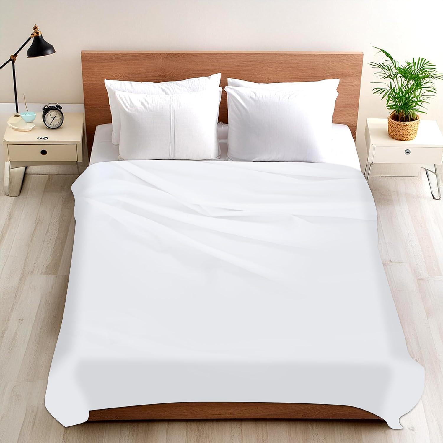 Lavisun Twin Flat Sheets Only, 6 Pack Soft Brushed Microfiber Bedding Sheets for Hotel, Massage, Hospital, Home, Dorm, Bulk Flat Sheets Only Twin Size (White)