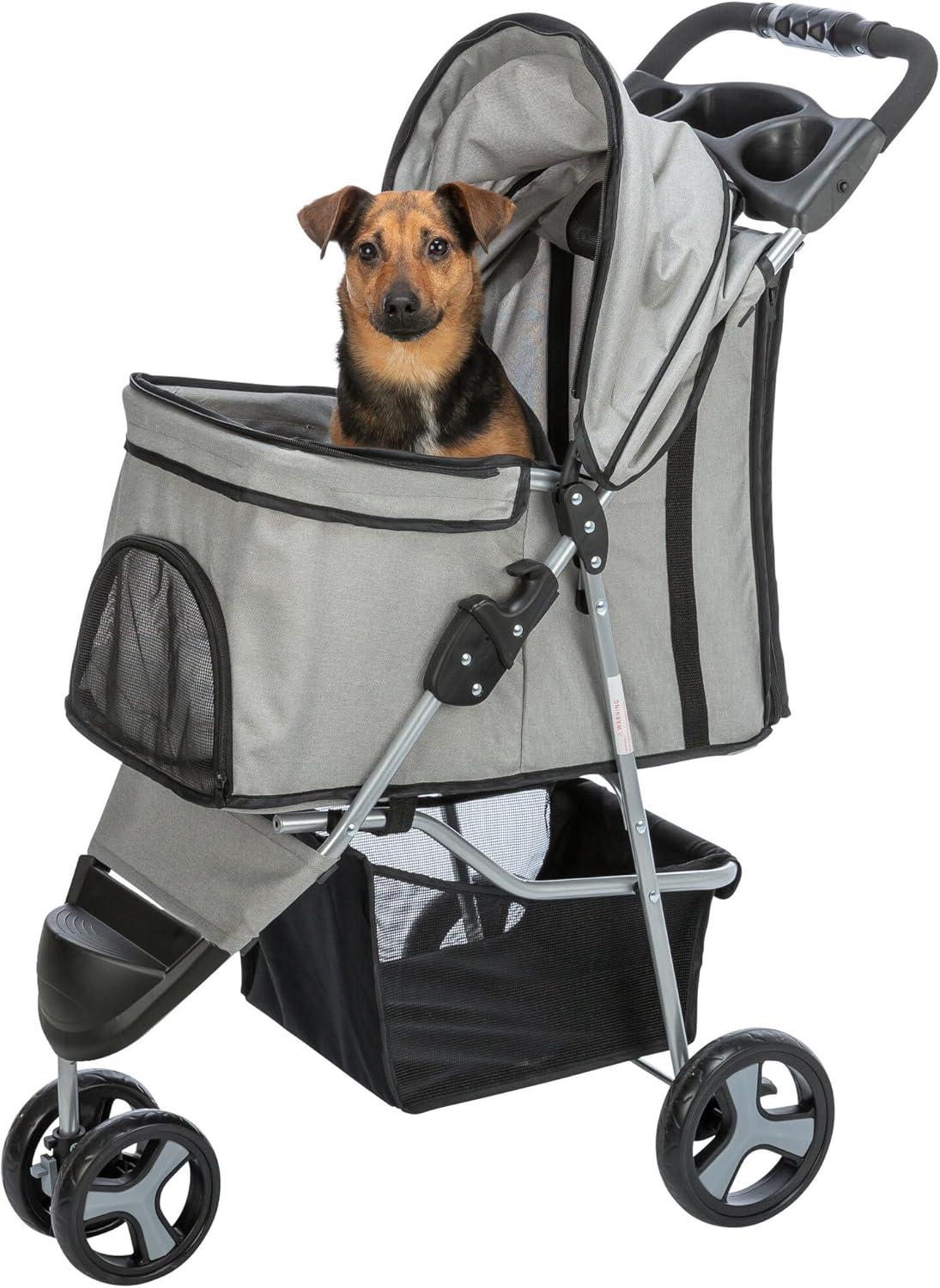 TRIXIE TRIXIE Dog Stroller for Small Dogs and Cats, Lightweight and Compact Pet Stroller