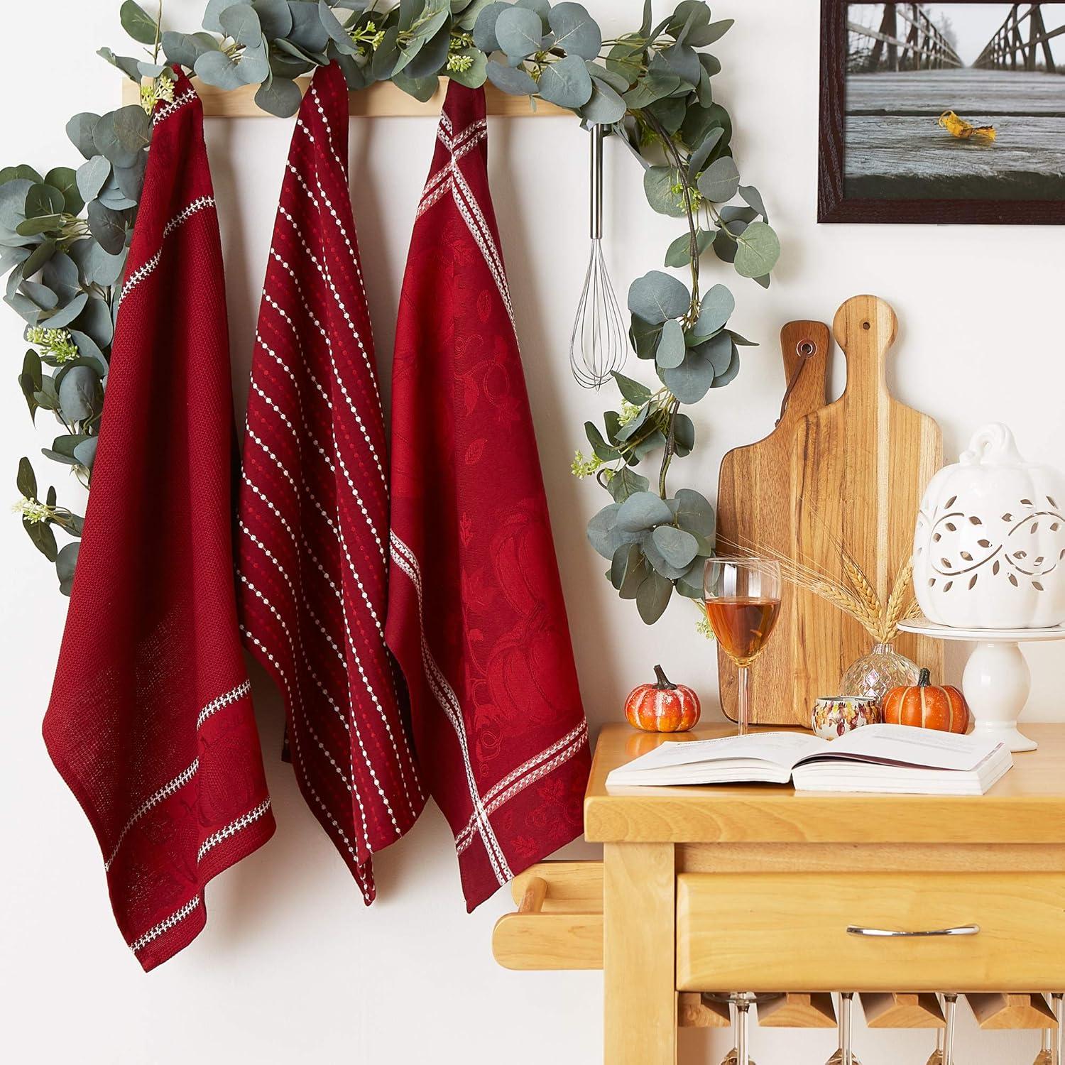 Redwood Cotton Embellished Dishtowel Set of 3