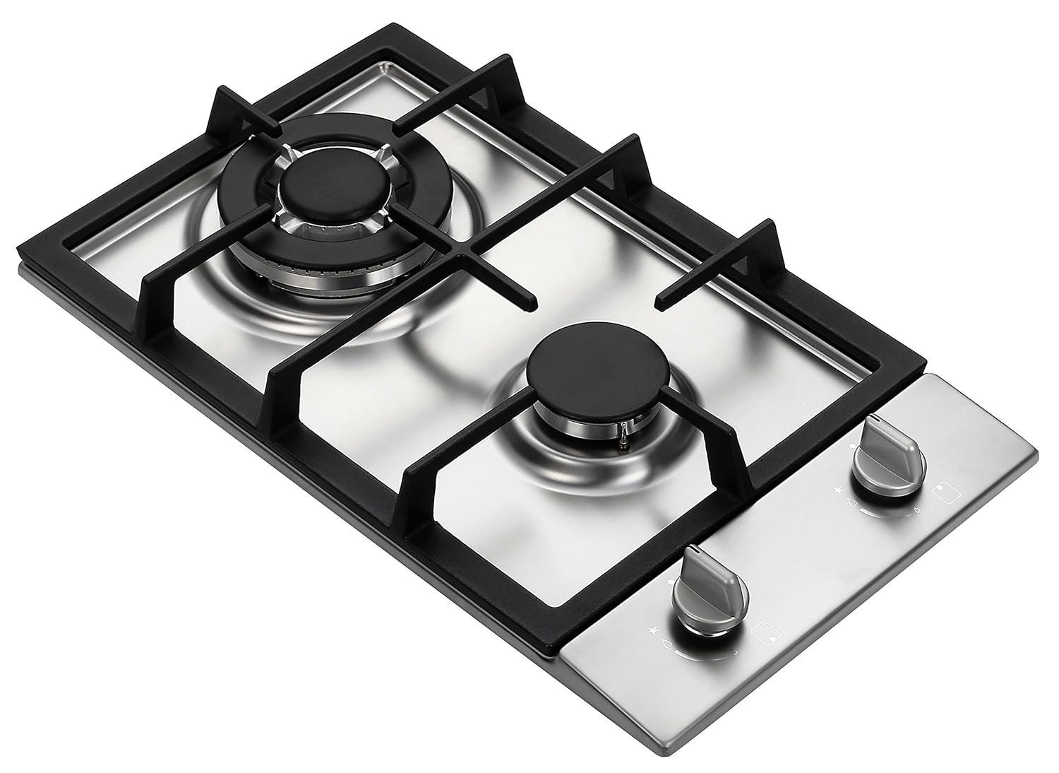 Ramblewood GC2-37P (LPG/Propane Gas) high efficiency 2 burner gas cooktop, ETL Safety Certified
