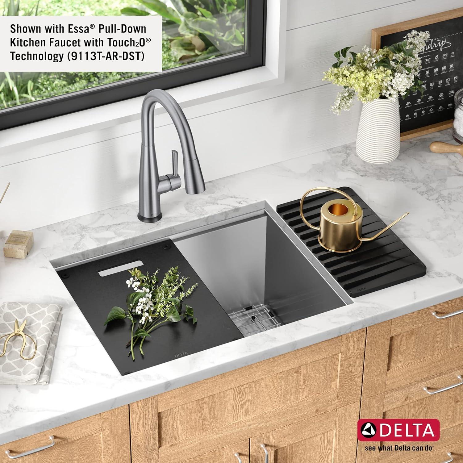 Delta 95B9031-24Sl Rivet 24” Workstation Laundry Utility Kitchen Sink Undermount 16 Gauge