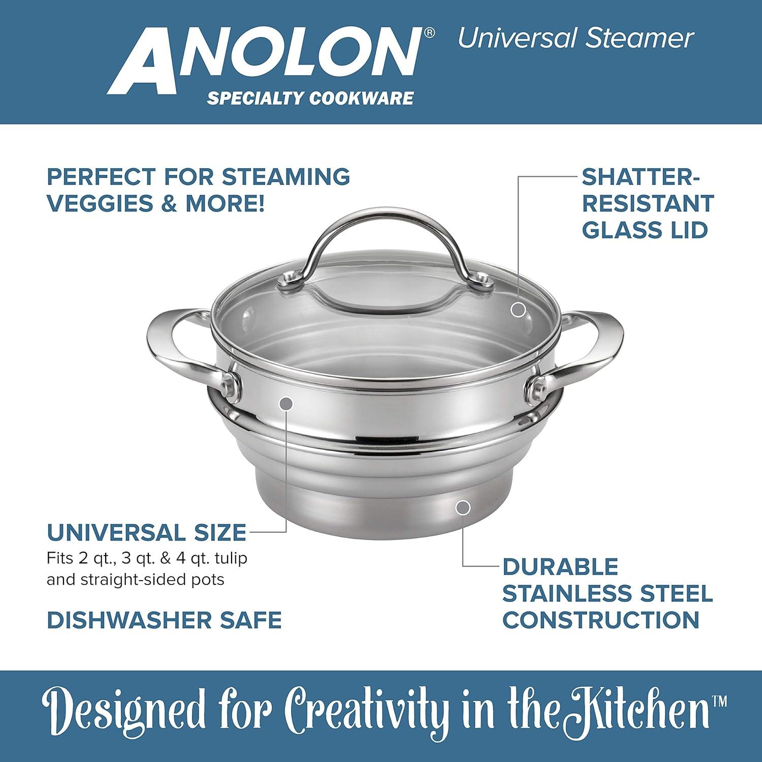 Anolon Anolon Classic Stainless Steel Universal Steamer Insert with Lid