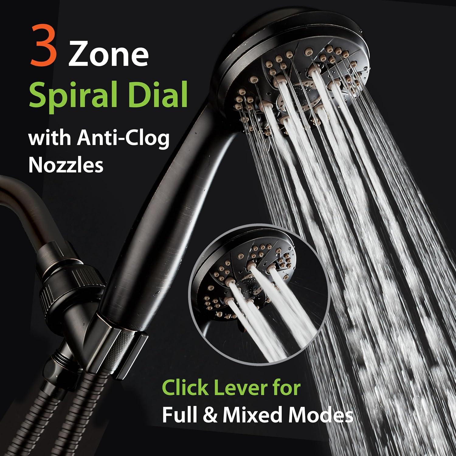 Oil Rubbed Bronze Handheld Shower with 6 Spray Settings