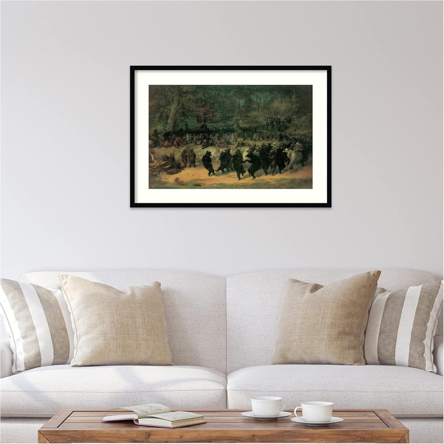 The Bear Dance Traditional Black Wood Framed Print