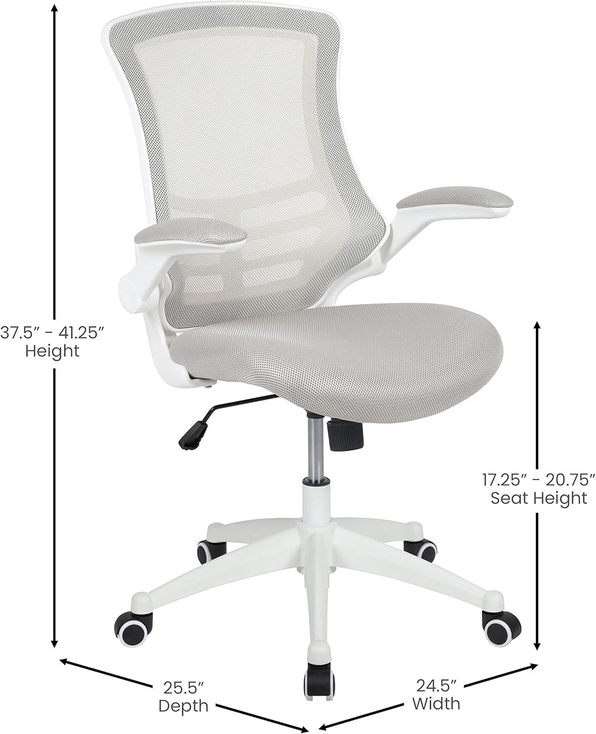 Jayetta Mid-Back Mesh Swivel Ergonomic Office Chair with Flip-Up Arms by Flash Furniture