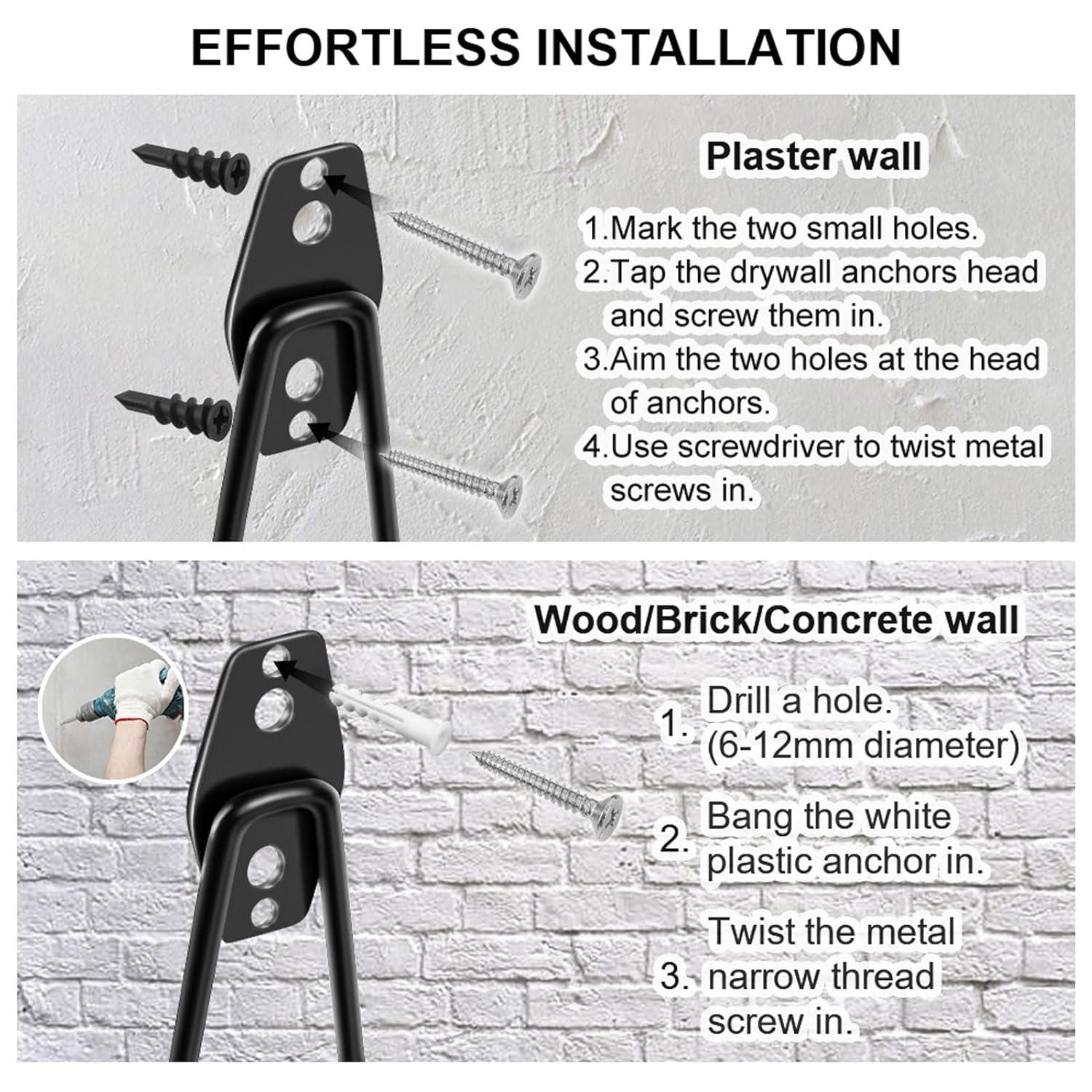 Garage Hooks Heavy Duty 12 Pack Steel Garage Storage Hooks Tool Hangers for Garage Wall Utility Wall Mount Garage Hooks and Hangers with Anti Slip Coating for Garden Tools Ladders Bulky Items