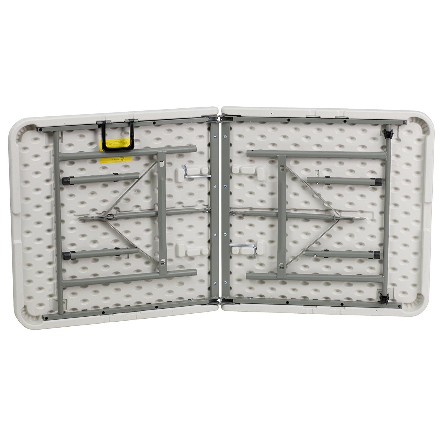 Flash Furniture Noah 30"W x 60"L Bi-Fold Granite White Plastic Folding Table - Banquet Table & Reviews | Wayfair