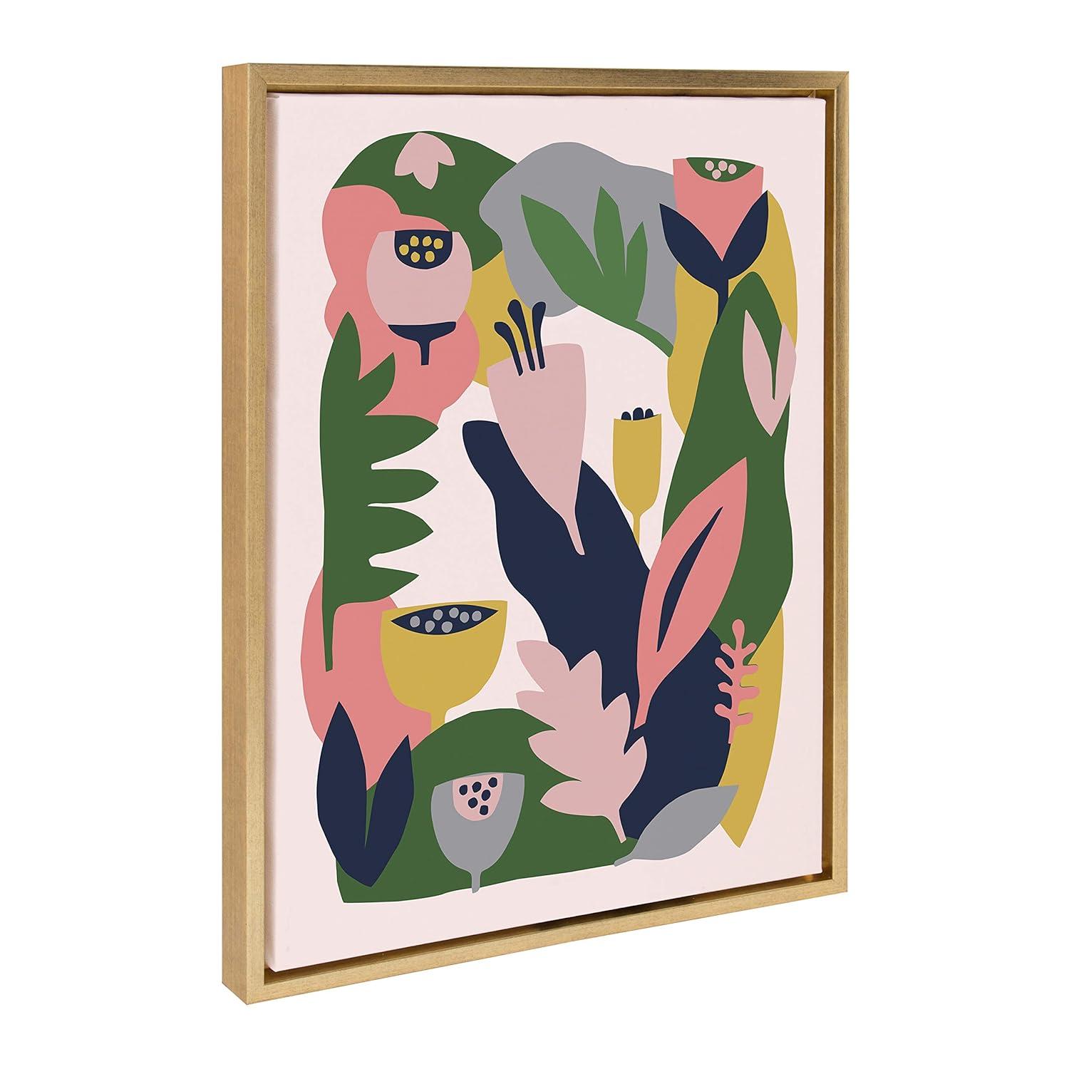 Kate and Laurel Sylvie Myriam's Garden Framed Canvas by Myriam VanNeste, 18x24, Bright Gold