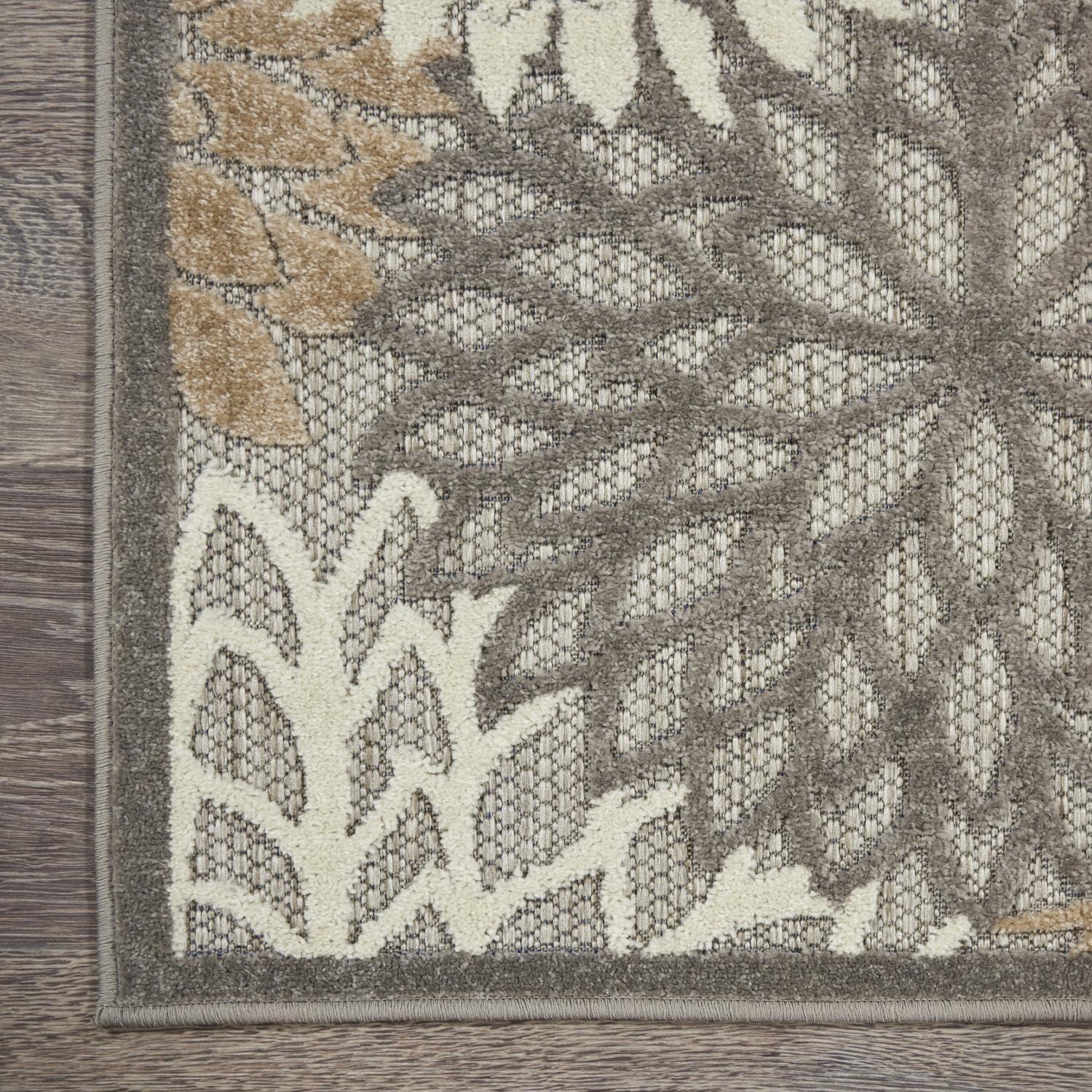 Nourison Aloha Floral Bloom Flatweave High-Low Indoor Outdoor Area Rug Natural 9'6" x 13'