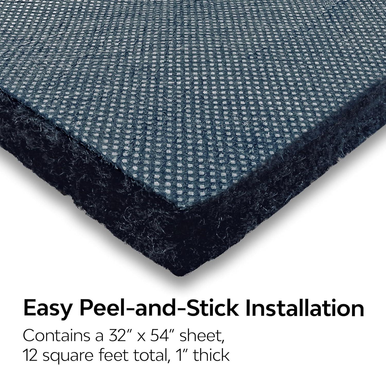 Dynamat DynaCore 1” Thick Lightweight Black Thermo-Acoustic Insulating Fiber for Cars, Trucks, Boats, RVs & More – Dissipates Sound & Absorbs Heat – 32" x 54" sheet, 12 sq ft of Coverage