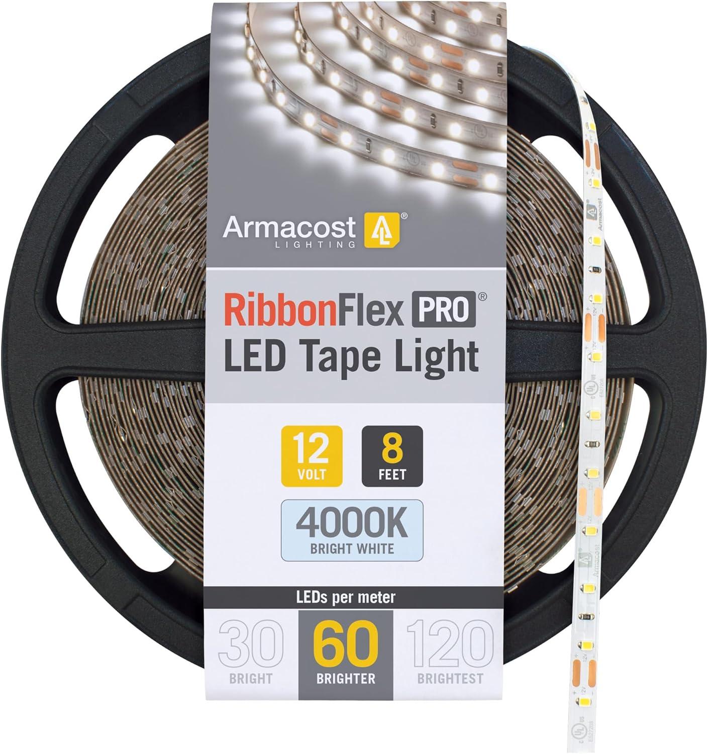 Armacost Lighting 152210 RibbonFlex Pro Series 60 LED Lights, 8.2 ft, 4000K,