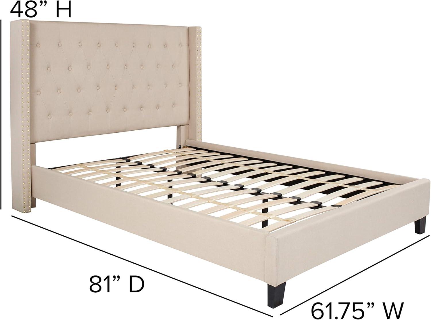 Flash Furniture Riverdale Full Size Tufted Upholstered Platform Bed in Black Fabric
