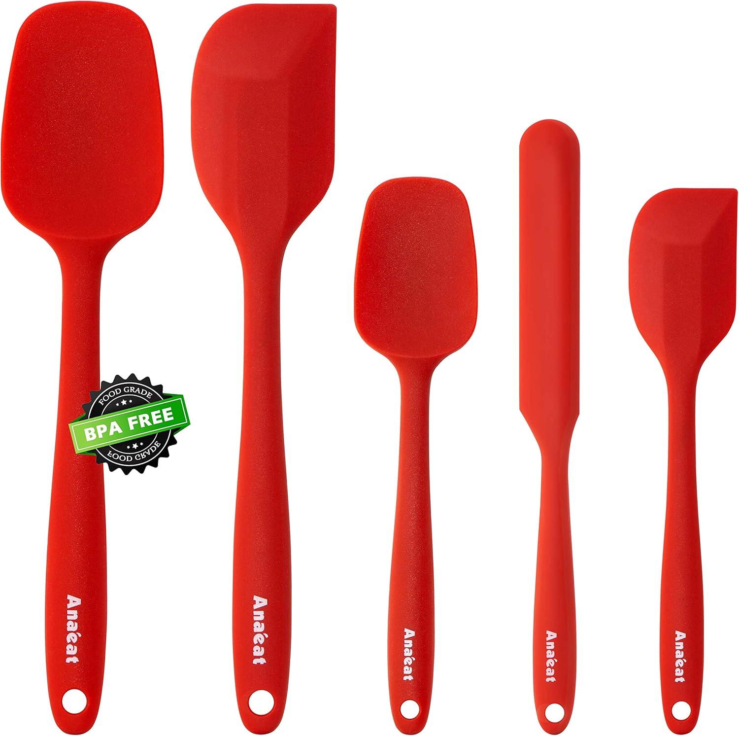 CasaVida Red Silicone 5-Piece Heat Resistant Spatula Set