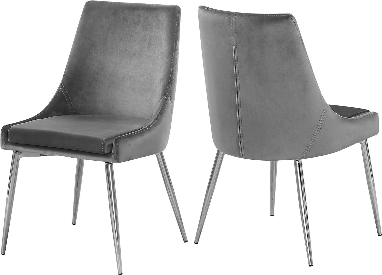 Meridian Furniture Karina Gray Velvet Dining Chair (Set of 2)