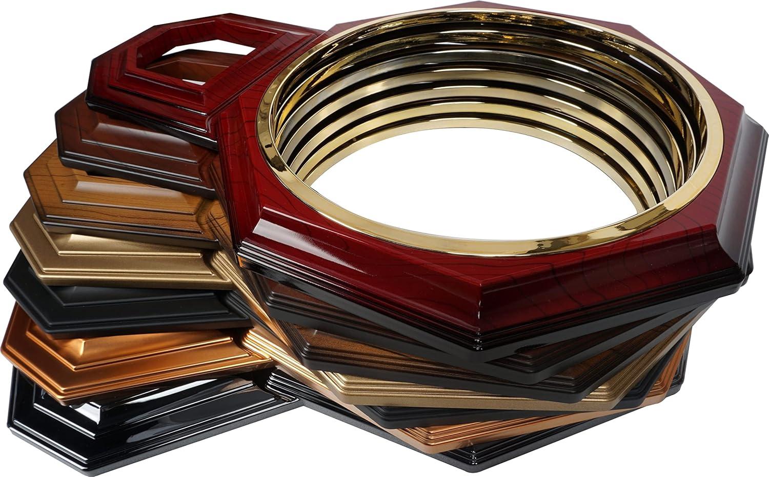 JUSTIME Traditional Schoolhouse Classic Vintage Arabic Regulator Wall Clock, Chiming Wall Clocks with Pendulum & Westminster Chime Hourly, Schoolhouse Wall Decor Battery Operated (Dark Wood Grain)