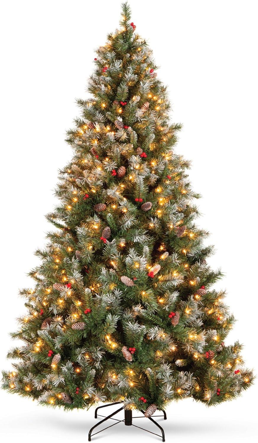 Best Choice Products Pre-Lit Pre-Decorated Holiday Christmas Tree w/ Flocked Tips, Lights, Base