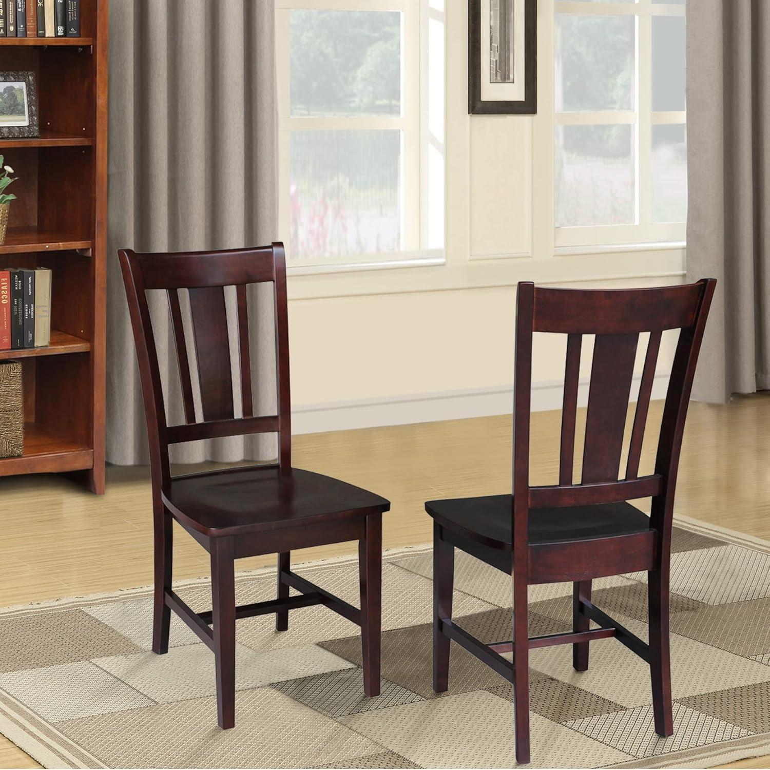 International Concepts San Remo Wood Splat Dining Chair in Rich Mocha Set of 2