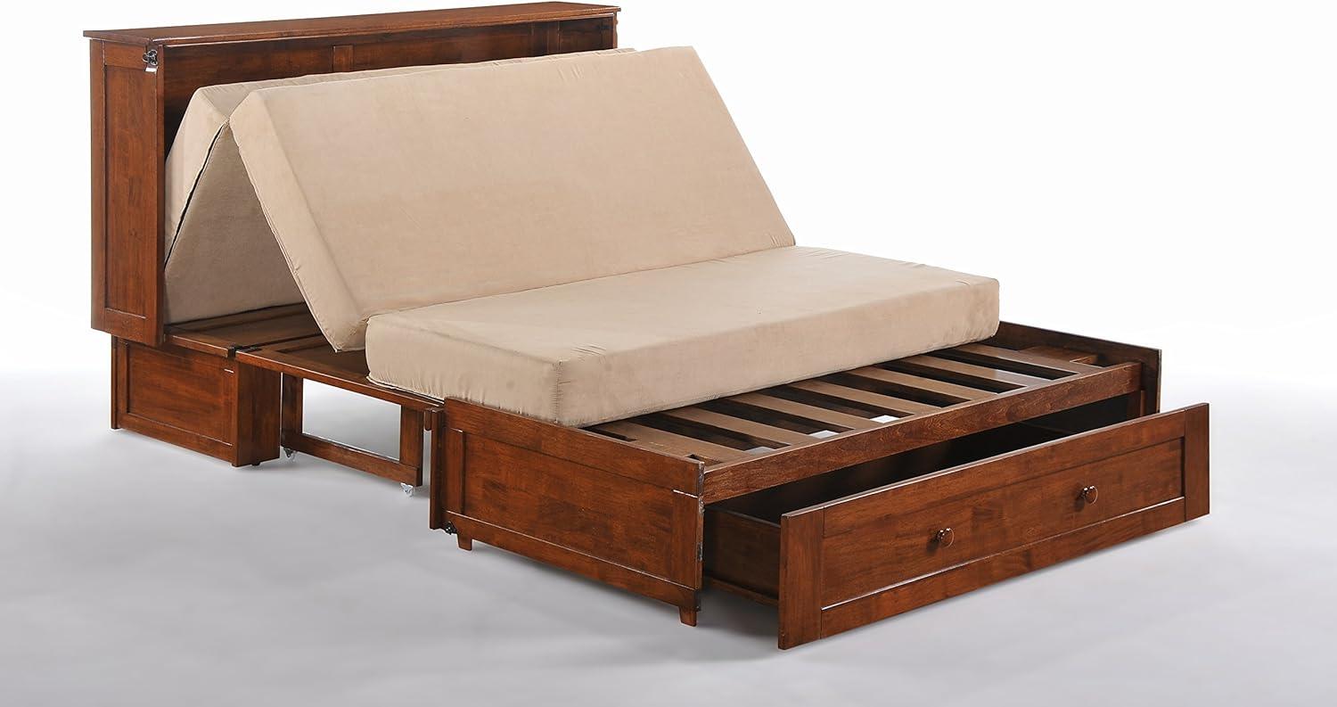 Night and Day Furniture Clover Murphy Cabinet Bed w/Mattress in Cherry