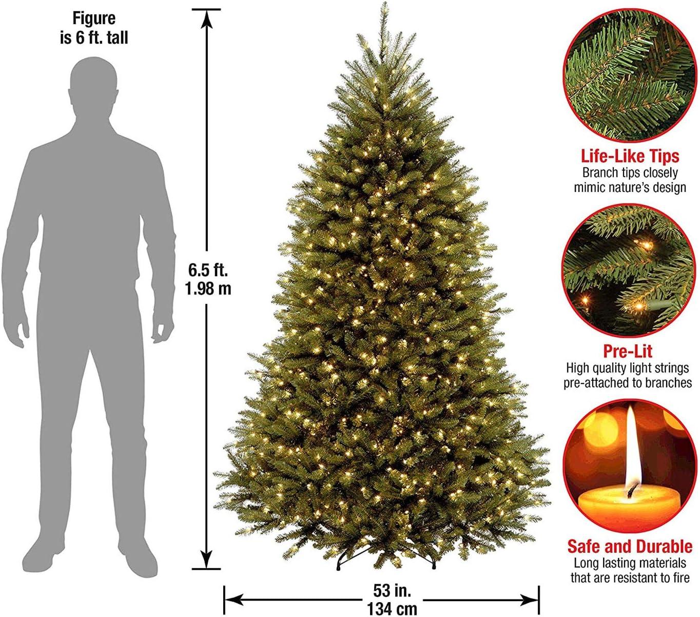 Prelit Dunhill Fir Artificial Christmas Tree Clear Lights - National Tree Company