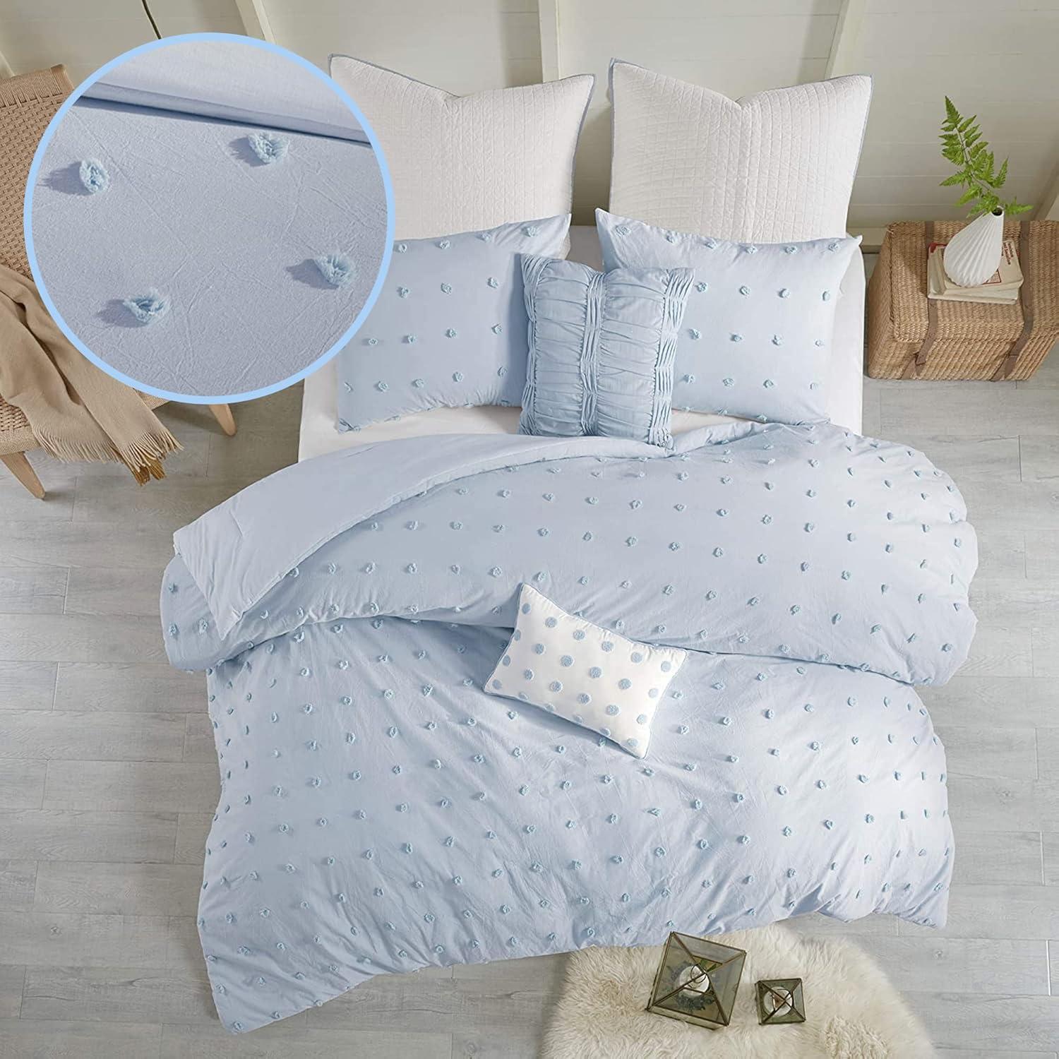 Intelligent Design Brooklyn Cotton Jacquard Comforter Set with Euro Shams and Throw Pillows