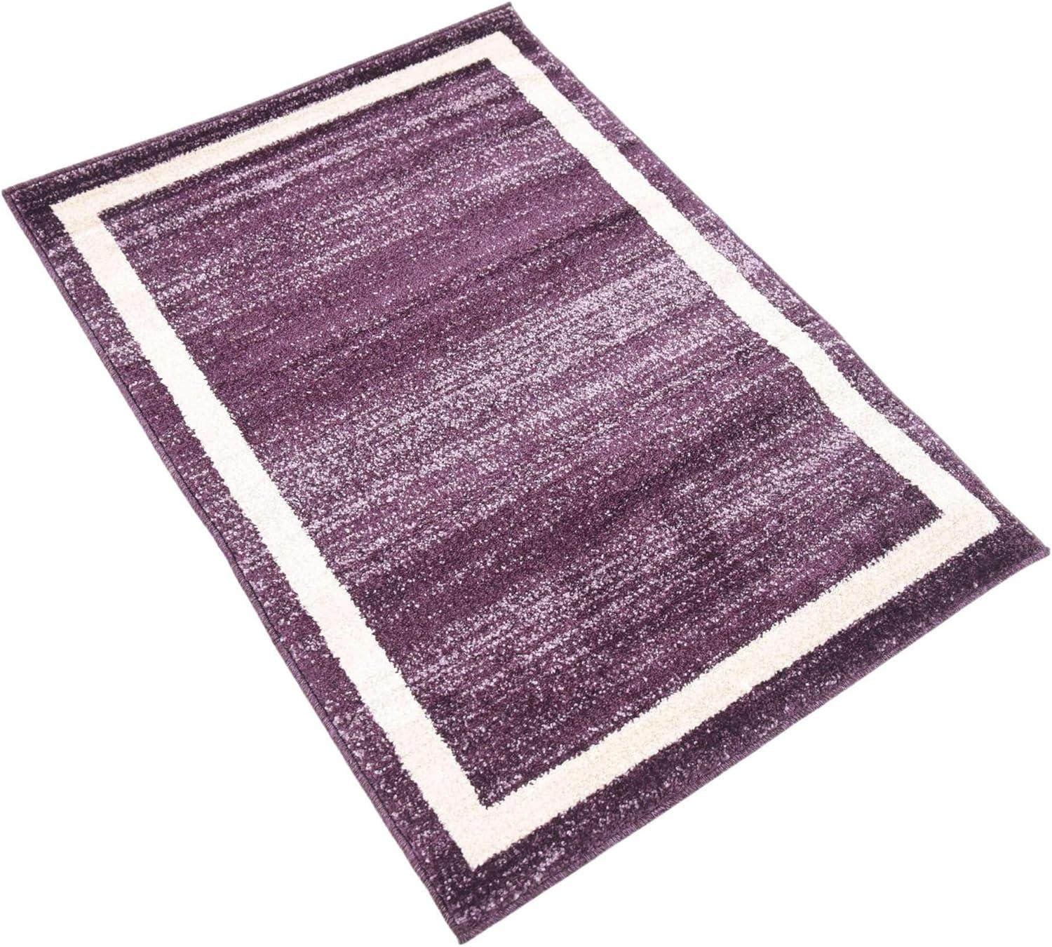 Unique Loom Del Mar Collection Area Rug - Maria (2' 2" x 3' 1" Rectangle Violet/Ivory)