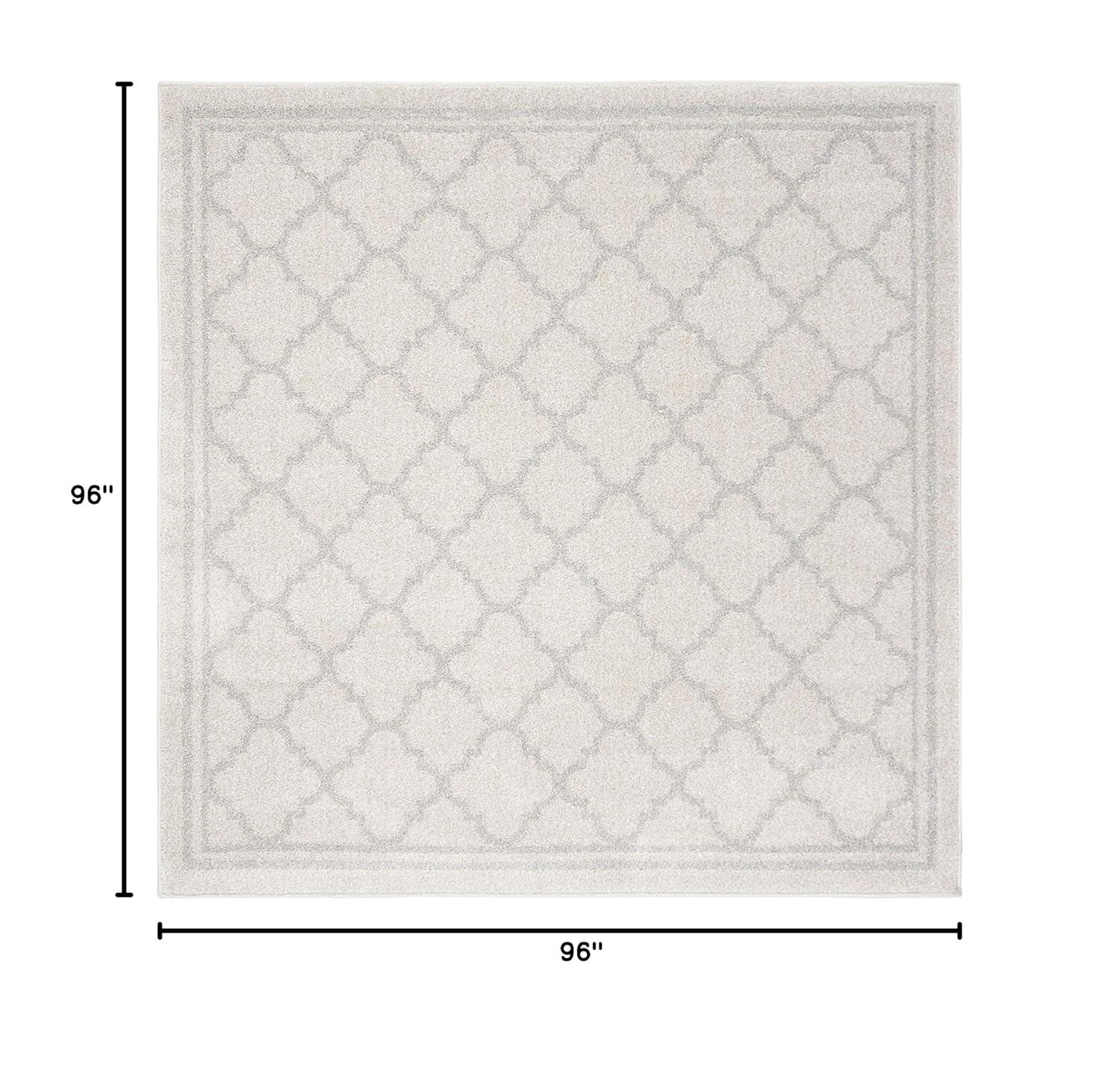 Amherst AMT422 Power Loomed Indoor Area Rug - Beige/Light Grey - 8'x8' - Safavieh