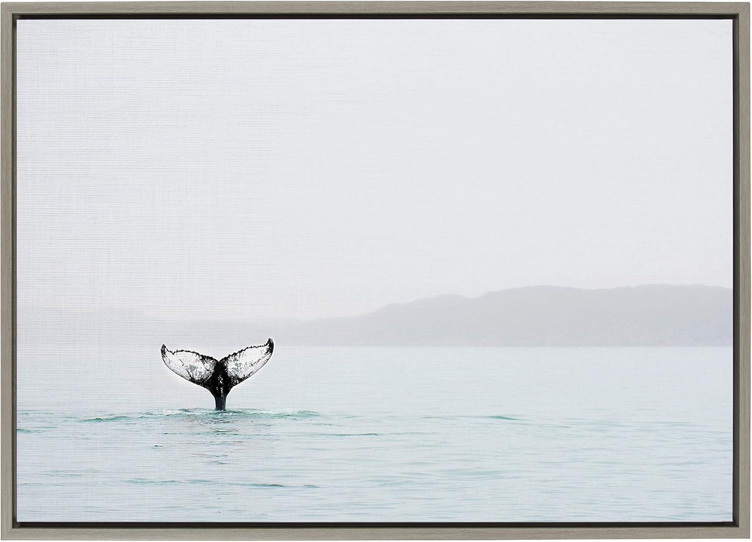 Sylvie Whale Tail In The Mist Framed Canvas by Amy Peterson Gray - Kate and Laurel