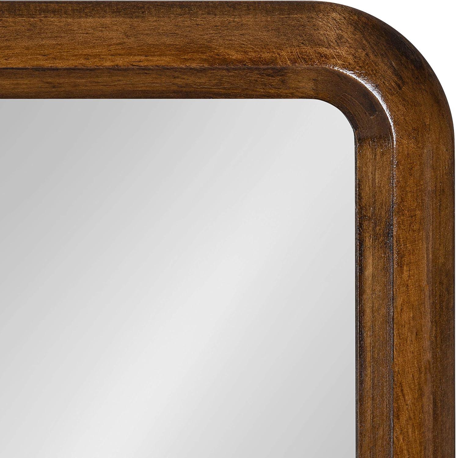 16" x 48" Pao Full Length Wall Mirror Walnut Brown - Kate & Laurel All Things Decor