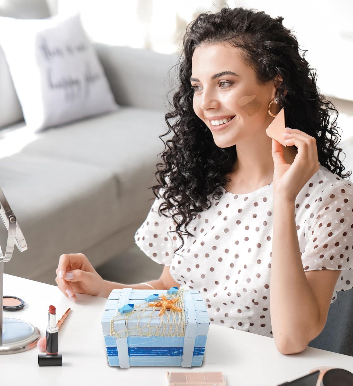 Puzzled Wooden Ocean Breeze Beach with Orange Starfish, 5 inch