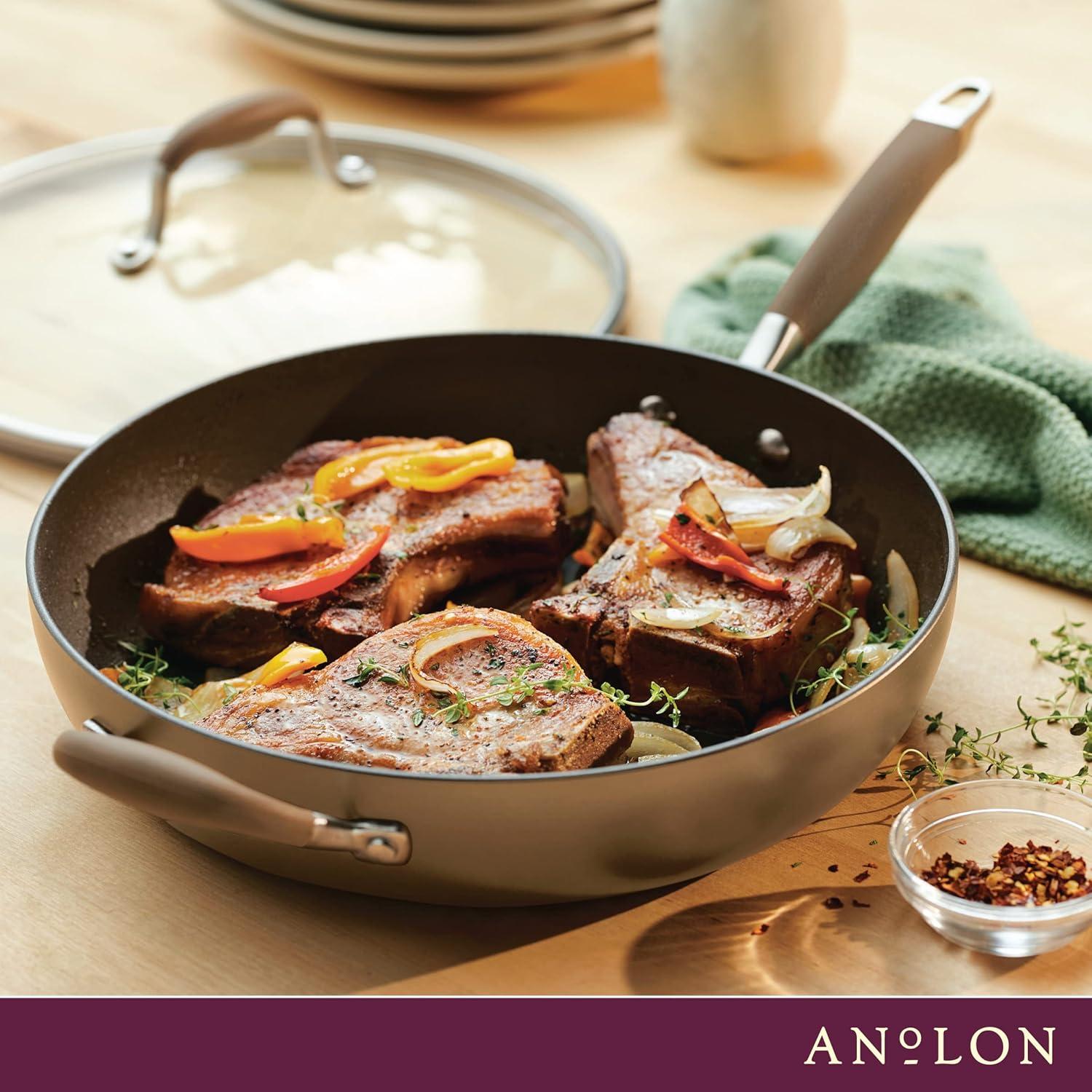 Anolon Advanced Home Hard Anodized Nonstick Ultimate Pan With Lid And Helper Handle