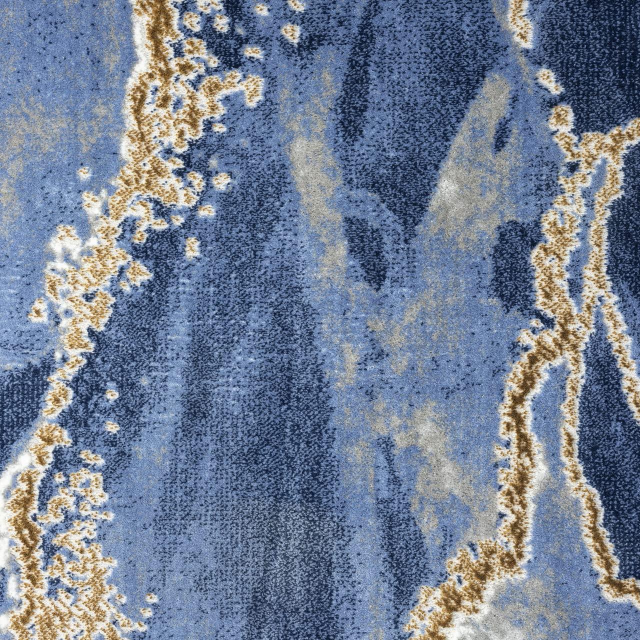 Abani Contemporary Abstract Turkish Area Rug, Laguna Collection Grey & Yellow Modern 2'3¨ x 12' Rectangle Accent Rugs