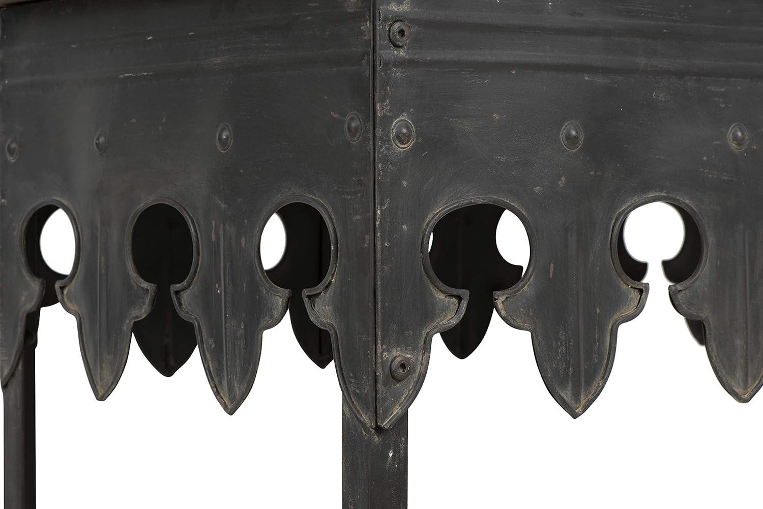 Storied Home Rustic Console Table Black: Vintage Iron & Fir Wood, Entryway Hallway Furniture