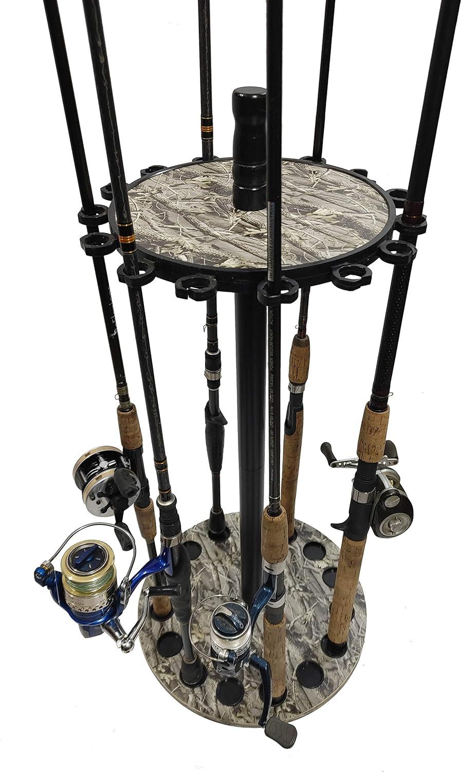Old Cedar Outfitters Round Floor Rack for Fishing Rods and Reels, Holds up to 15 Rod and Reel Combos