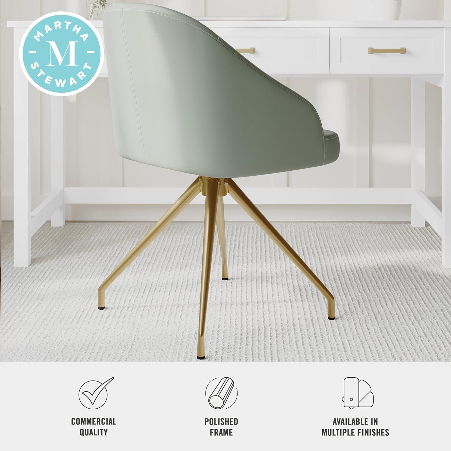 Martha Stewart Martha Stewart Sora Upholstered Stationary Swivel Home Office Chair